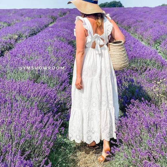 MANGO Embroidered white midi dress NWT - Picture 3 of 10